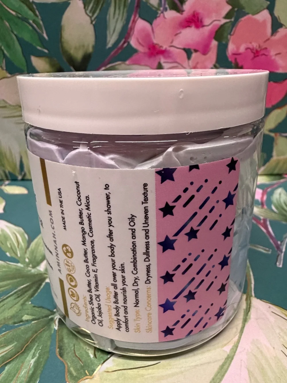 Aminnah Stardust Skies Whipped Body Butter 8 oz Bergamot Lavender Green Tea
